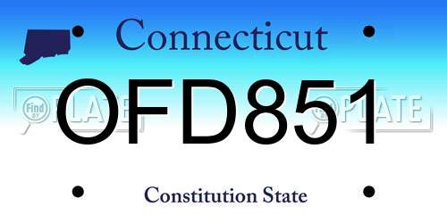 OFD851 Connecticut License Plate