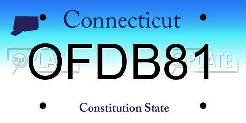 OFDB81 Connecticut License Plate