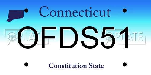 OFDS51 Connecticut License Plate