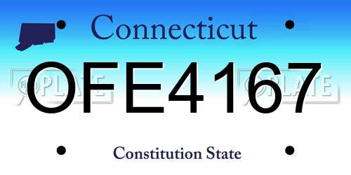OFE4167 Connecticut License Plate