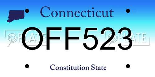 OFF523 Connecticut License Plate