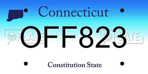 OFF823 Connecticut License Plate