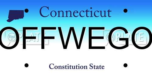 OFFWEGO Connecticut License Plate
