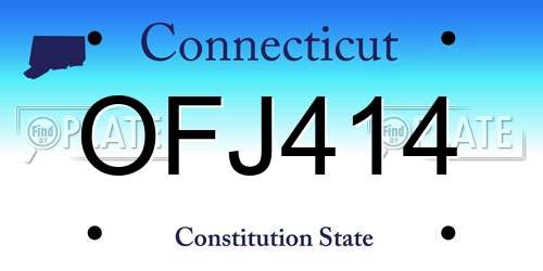OFJ414 Connecticut License Plate