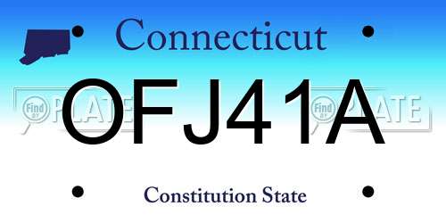 OFJ41A Connecticut License Plate