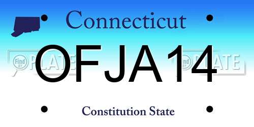 OFJA14 Connecticut License Plate