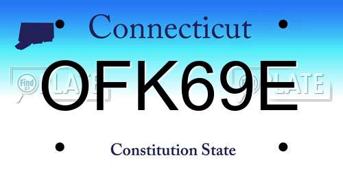 OFK69E Connecticut License Plate