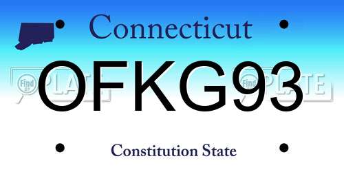 OFKG93 Connecticut License Plate