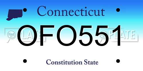 OFO551 Connecticut License Plate