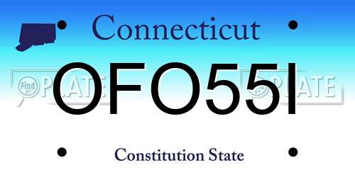 OFO55I Connecticut License Plate