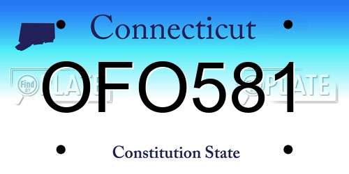 OFO581 Connecticut License Plate
