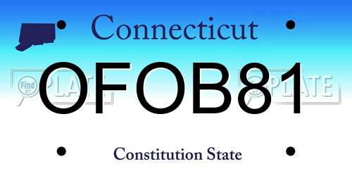 OFOB81 Connecticut License Plate