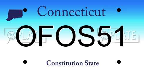 OFOS51 Connecticut License Plate