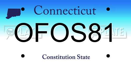 OFOS81 Connecticut License Plate