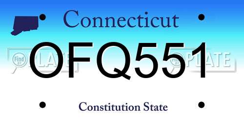 OFQ551 Connecticut License Plate