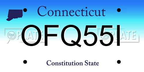 OFQ55I Connecticut License Plate