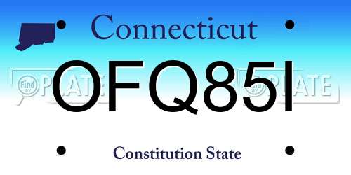 OFQ85I Connecticut License Plate