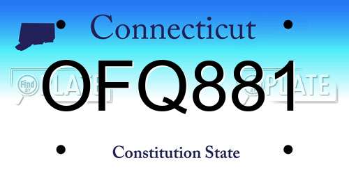 OFQ881 Connecticut License Plate