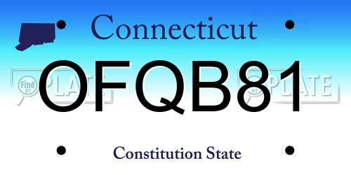 OFQB81 Connecticut License Plate