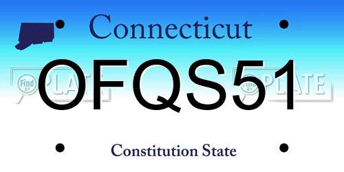 OFQS51 Connecticut License Plate