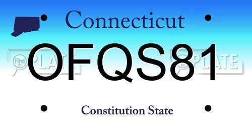 OFQS81 Connecticut License Plate