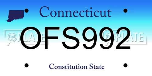 OFS992 Connecticut License Plate