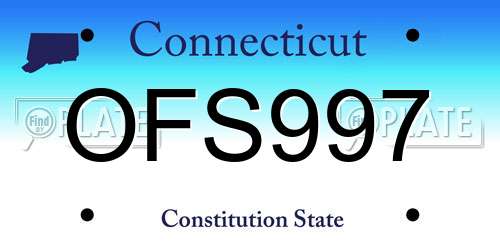 OFS997 Connecticut License Plate