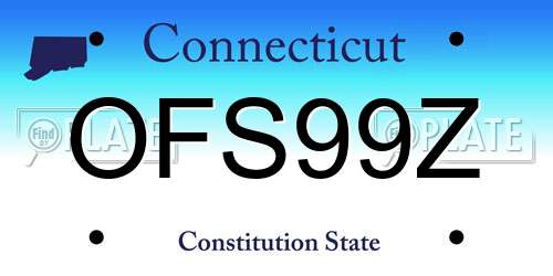 OFS99Z Connecticut License Plate