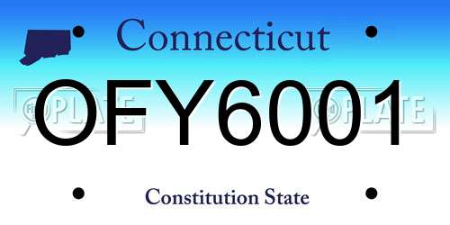 OFY6001 Connecticut License Plate