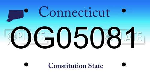 OG05081 Connecticut License Plate