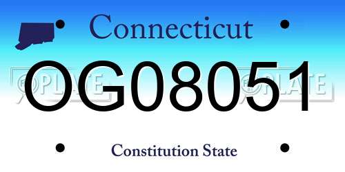 OG08051 Connecticut License Plate
