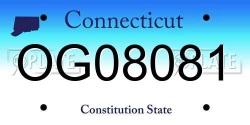 OG08081 Connecticut License Plate