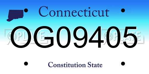 OG09405 Connecticut License Plate