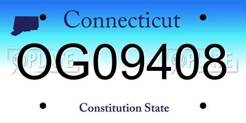 OG09408 Connecticut License Plate