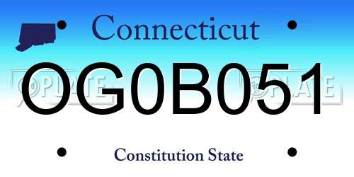 OG0B051 Connecticut License Plate