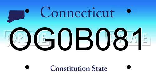 OG0B081 Connecticut License Plate