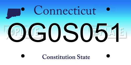 OG0S051 Connecticut License Plate