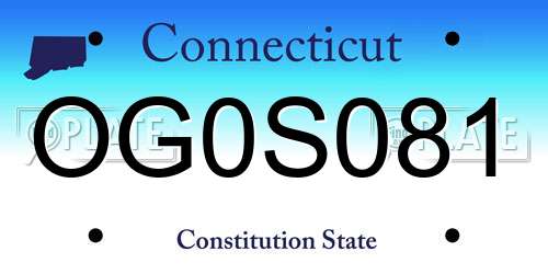 OG0S081 Connecticut License Plate