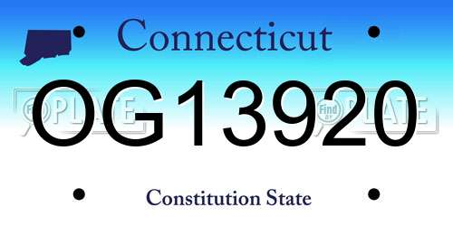 OG13920 Connecticut License Plate