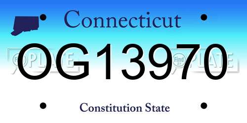 OG13970 Connecticut License Plate