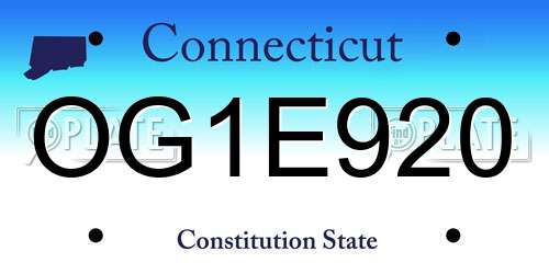 OG1E920 Connecticut License Plate