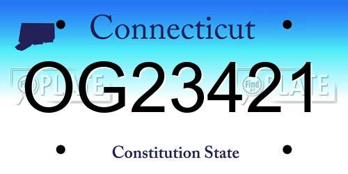 OG23421 Connecticut License Plate