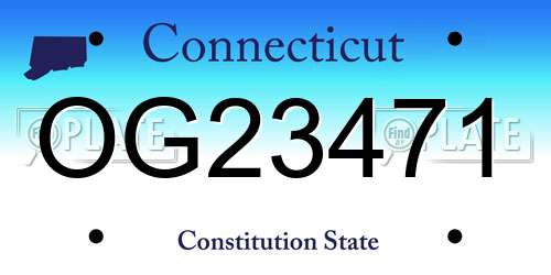 OG23471 Connecticut License Plate