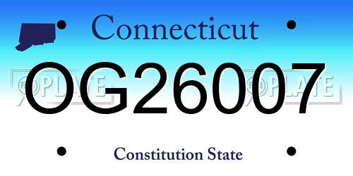 OG26007 Connecticut License Plate