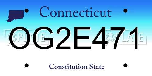 OG2E471 Connecticut License Plate