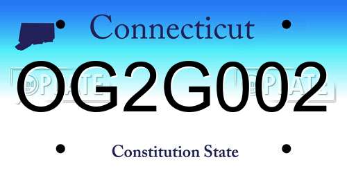 OG2G002 Connecticut License Plate