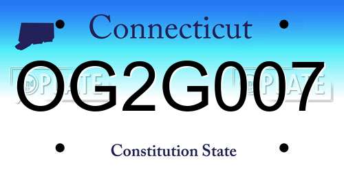 OG2G007 Connecticut License Plate