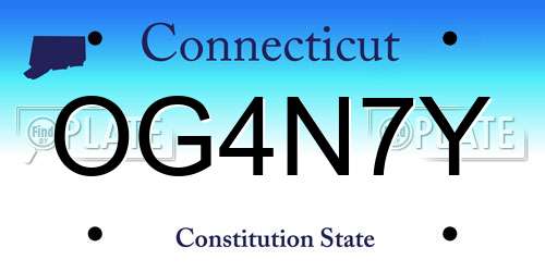 OG4N7Y Connecticut License Plate