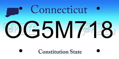 OG5M718 Connecticut License Plate