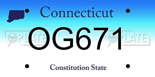 OG671 Connecticut License Plate
